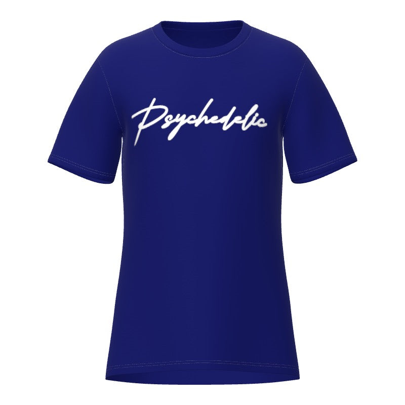 All over print cotton T-shirt white stitching