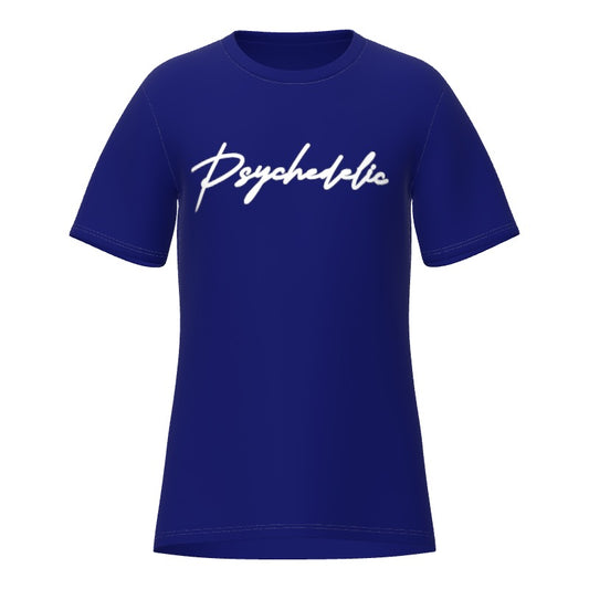 All over print cotton T-shirt white stitching