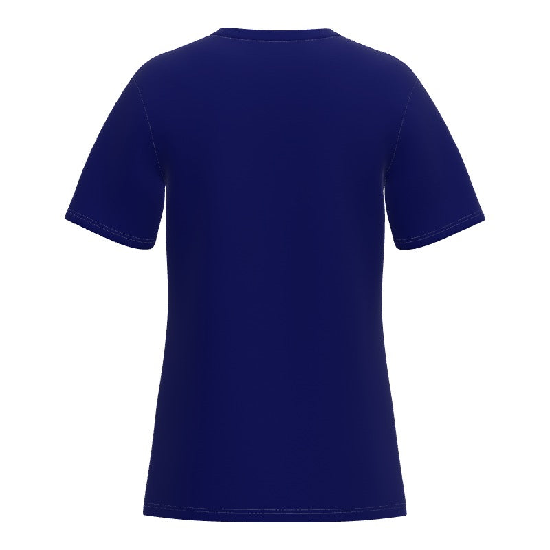 All over print cotton T-shirt white stitching